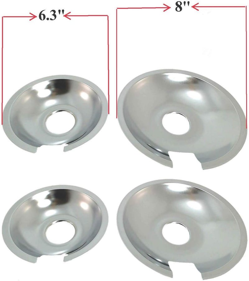 Kitchen Basics 101 Made in the USA 715877 and 715878 Replacement Range Cooktop Drip Pans for Jenn Air - Includes 2 6-Inch and 2 8-Inch Pans, 4 Pack - Image 2